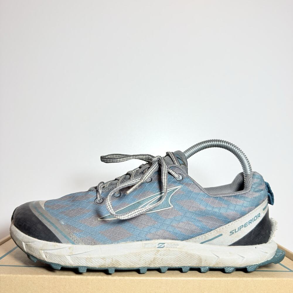 Altra Superior Womens Trail Running Shoes Size 7.5 Blue Gray Hiking Sneakers